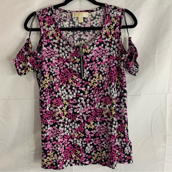 NWoT MICHAEL Michael Kors Floral Cold Shoulder Blouse, size M - Picture 11 of 11